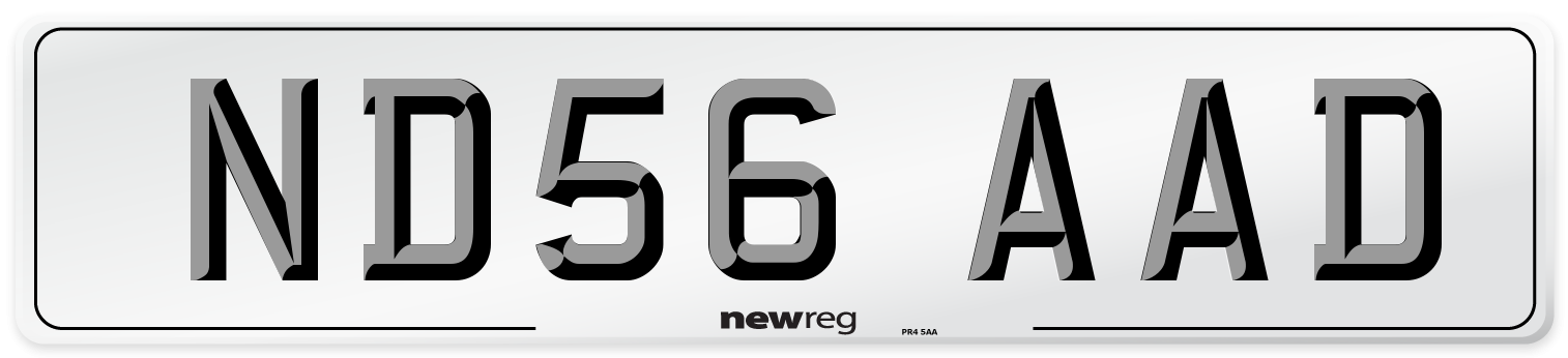 ND56 AAD Number Plate from New Reg